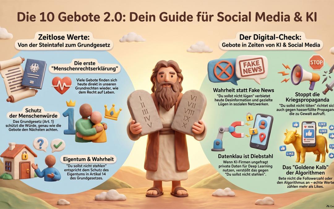 Die Zehn Gebote im Zeitalter von Social Media und KI -Comic Workshop