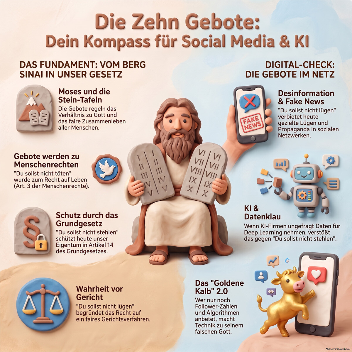 Die Zehn Gebote im Zeitalter von KI und Social Media